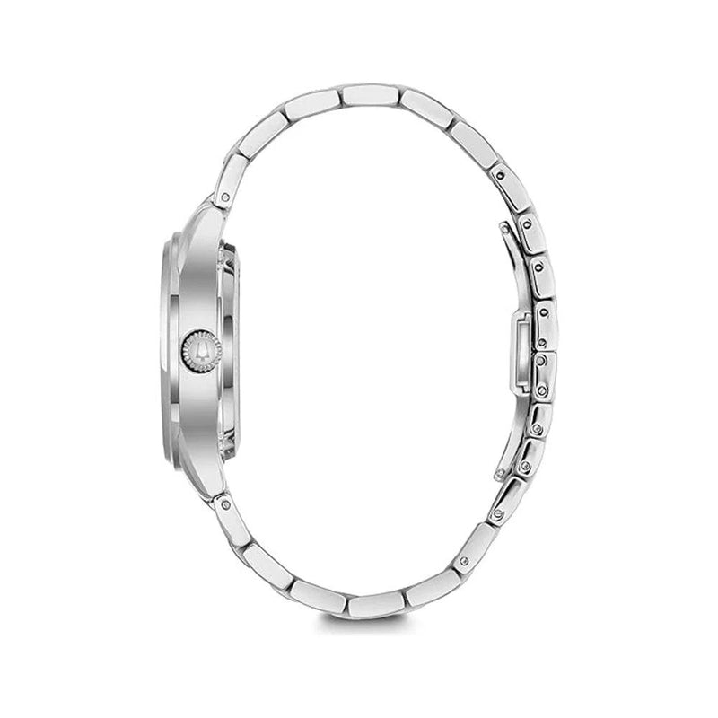 Bulova Sutton Ladies 98P170 analog damklocka med vit urtavla och armband i rostfritt stål
