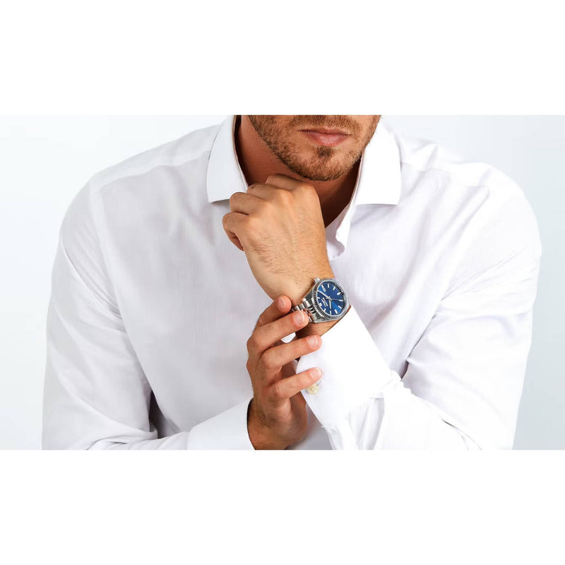 Sector 240 Herrklocka R3253240013 analog herrklocka med blå urtavla och armband i rostfritt stål