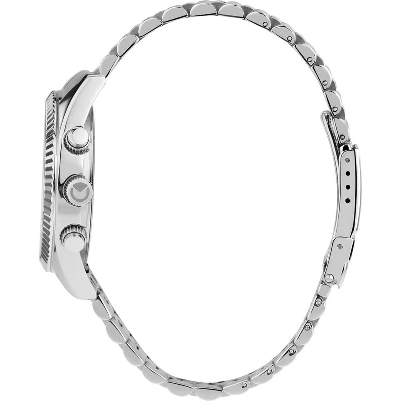 Sector 240 Kronograf R3273640002 analog herrklocka med vit urtavla och armband i rostfritt stål