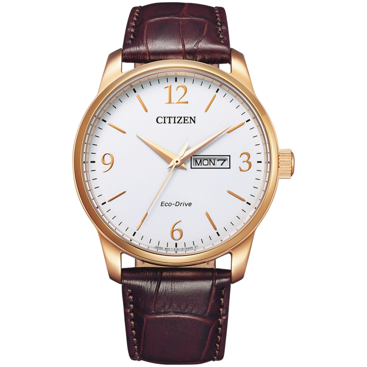 Citizen Eco-Drive Classic BM8553-16AE analog herrklocka med vit urtavla och armband i läder