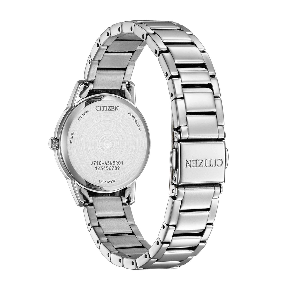 Citizen Elegance Eco Drive FE1241-71Z analog damklocka med rosa urtavla och armband i rostfritt stål