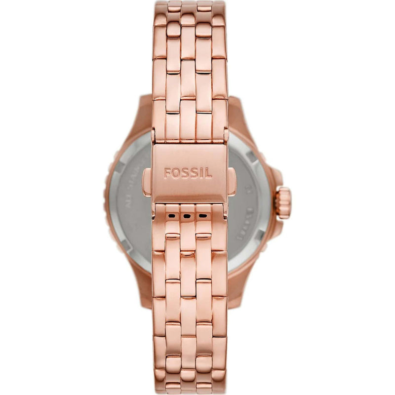 Fossil Classic ES4970 analog damklocka med grön urtavla och armband i rostfritt stål