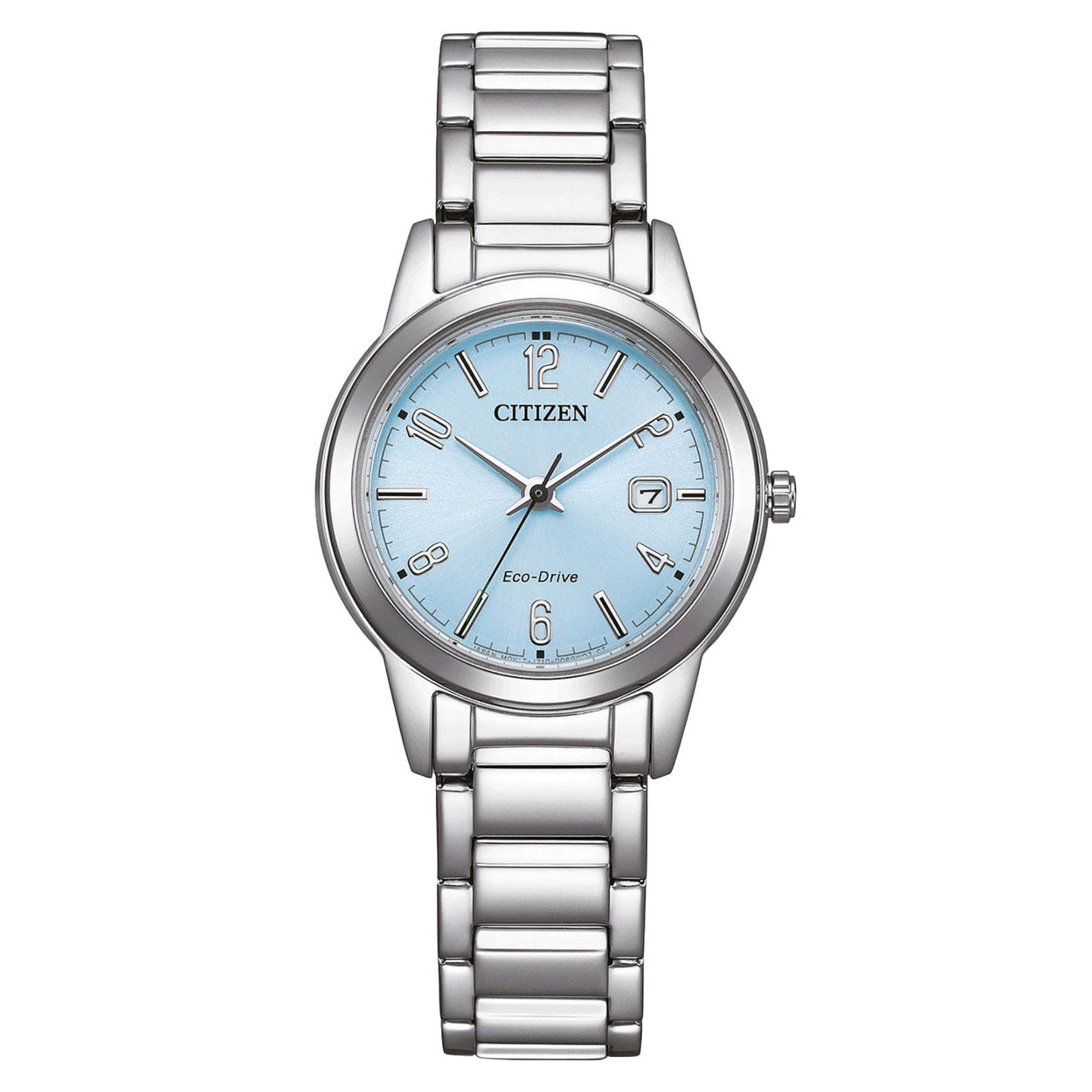 Citizen Eco Drive FE1241-71L analog damklocka med blå urtavla och armband i rostfritt stål