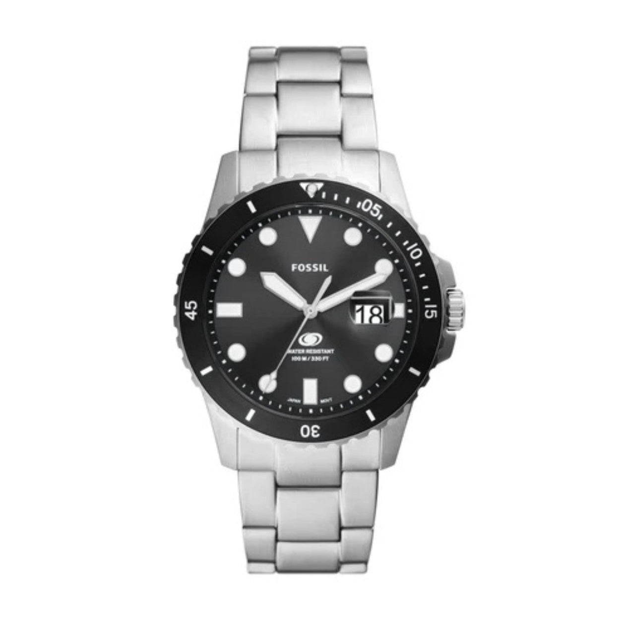 Fossil Blue FS6032 analog herrklocka med svart urtavla och armband i rostfritt stål