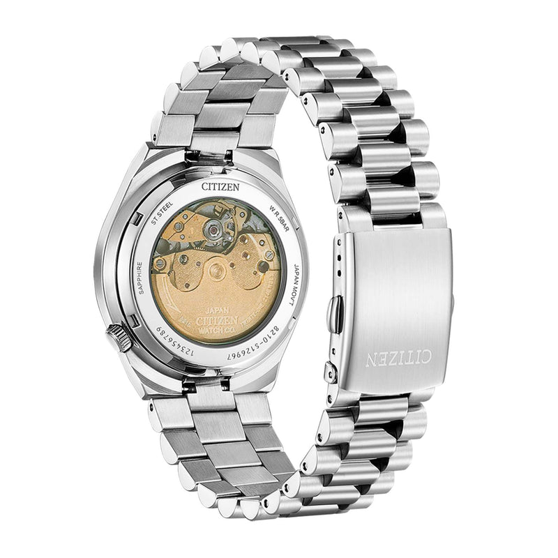 Citizen Tsuyosa automatisk NJ0150-81X analog herrklocka med grön urtavla och armband i rostfritt stål