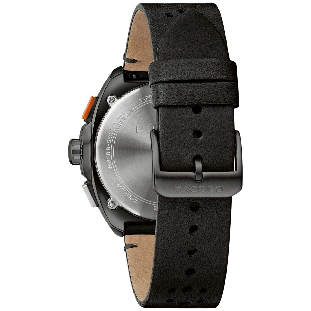 Bulova Performance Racing 98B428 analog herrklocka med svart urtavla och armband i läder