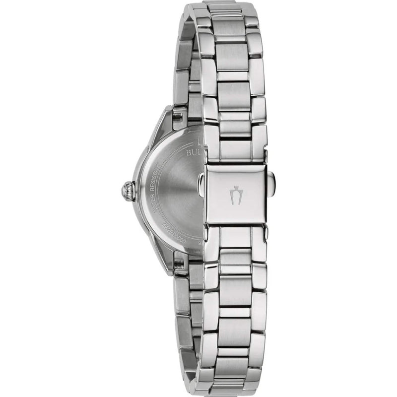 Bulova Sutton 96P255 analog damklocka med grå urtavla och armband i rostfritt stål