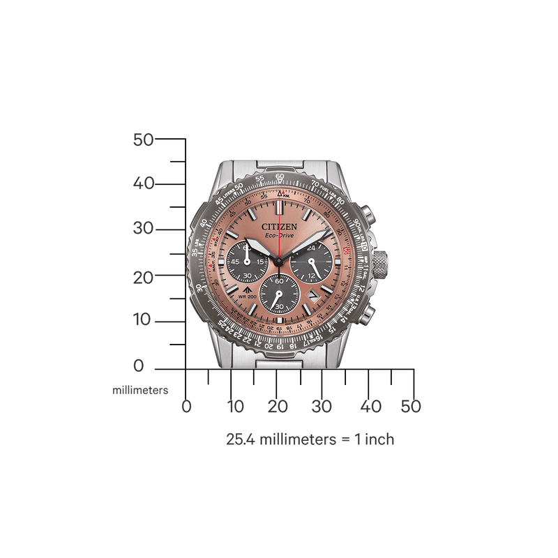 Citizen Promaster Sky Ø40mm CA4664-60X analog herrklocka med brun urtavla och armband i rostfritt stål