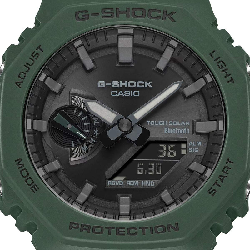 Casio G-Shock GA-B2100-3AER analog herrklocka med svart urtavla och armband i gummi