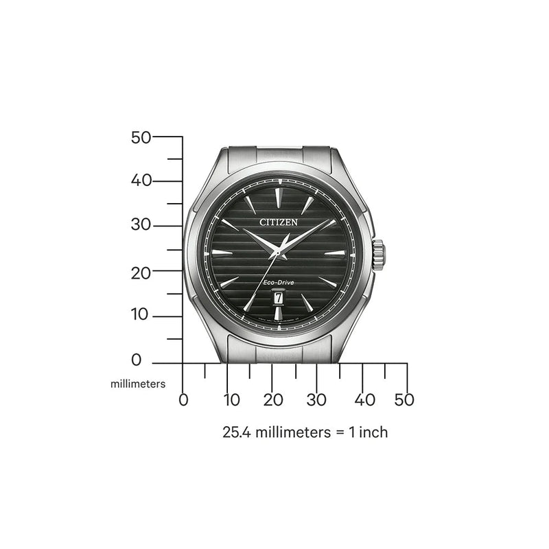 Citizen Eco Drive AW1750-85E analog herrklocka med svart urtavla och armband i rostfritt stål