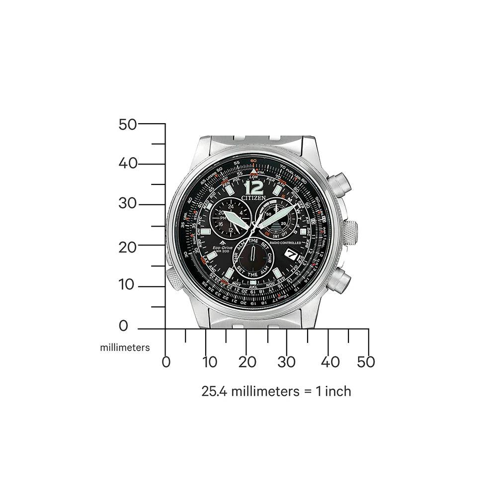 Citizen Eco-Drive Promaster CB5860-86E analog herrklocka med svart urtavla och armband i rostfritt stål
