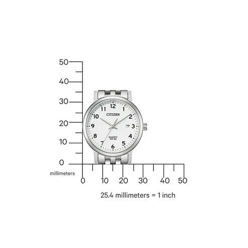 Citizen Sport EU6090-54A analog damklocka med vit urtavla och armband i rostfritt stål