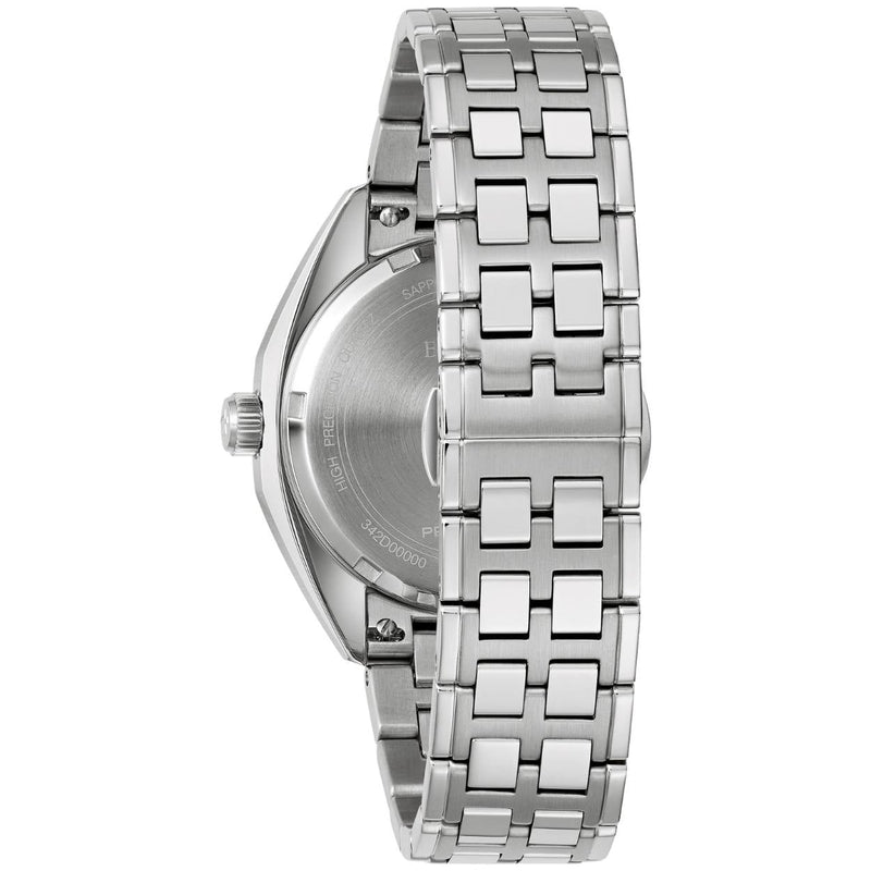 Bulova Jet Star 96B401 analog unisexklocka med rött urtavla och armband i rostfritt stål