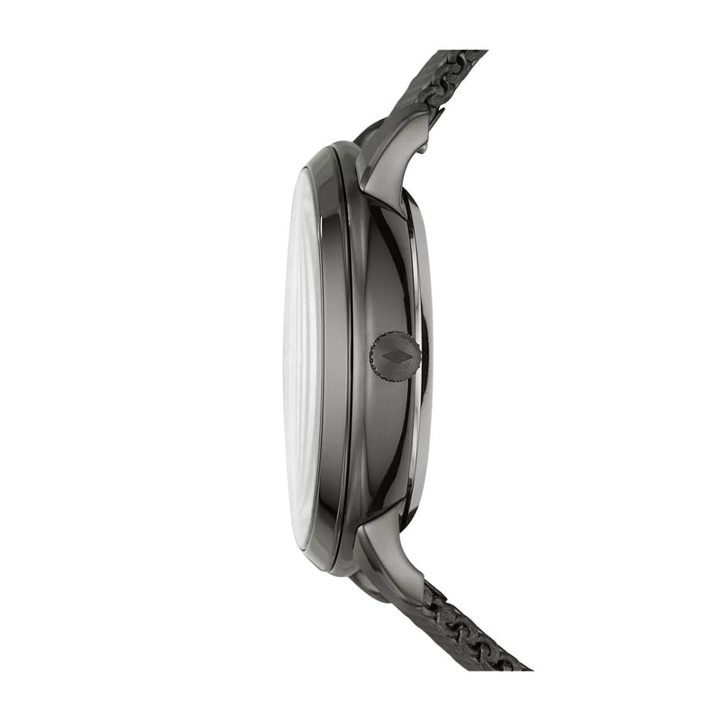 Fossil Neutra ME3185 analog herrklocka med svart urtavla och armband i rostfritt stål