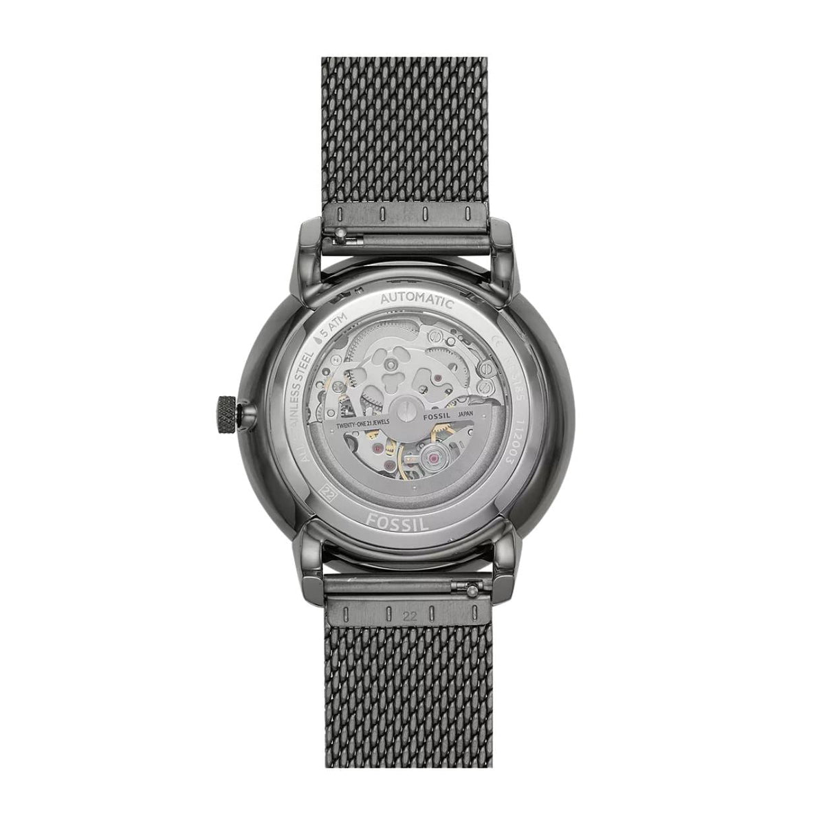 Fossil Neutra ME3185 analog herrklocka med svart urtavla och armband i rostfritt stål