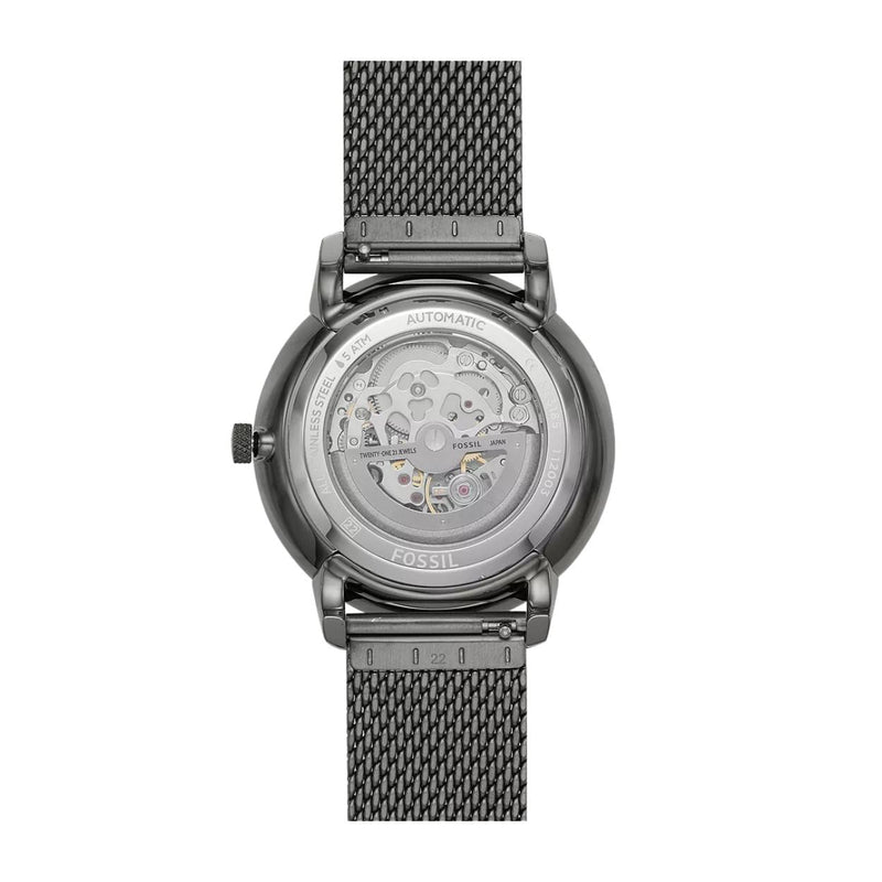 Fossil Neutra ME3185 analog herrklocka med svart urtavla och armband i rostfritt stål
