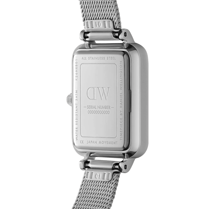 Daniel Wellington DW00100667 Quadro Lumine analog damklocka med svart urtavla och armband i rostfritt stål
