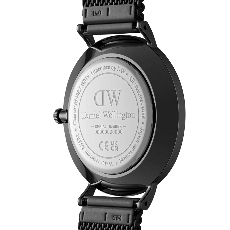 Daniel Wellington Classic Multi-Eye Ashfield Onyx analog herrklocka med svart urtavla och armband i rostfritt stål
