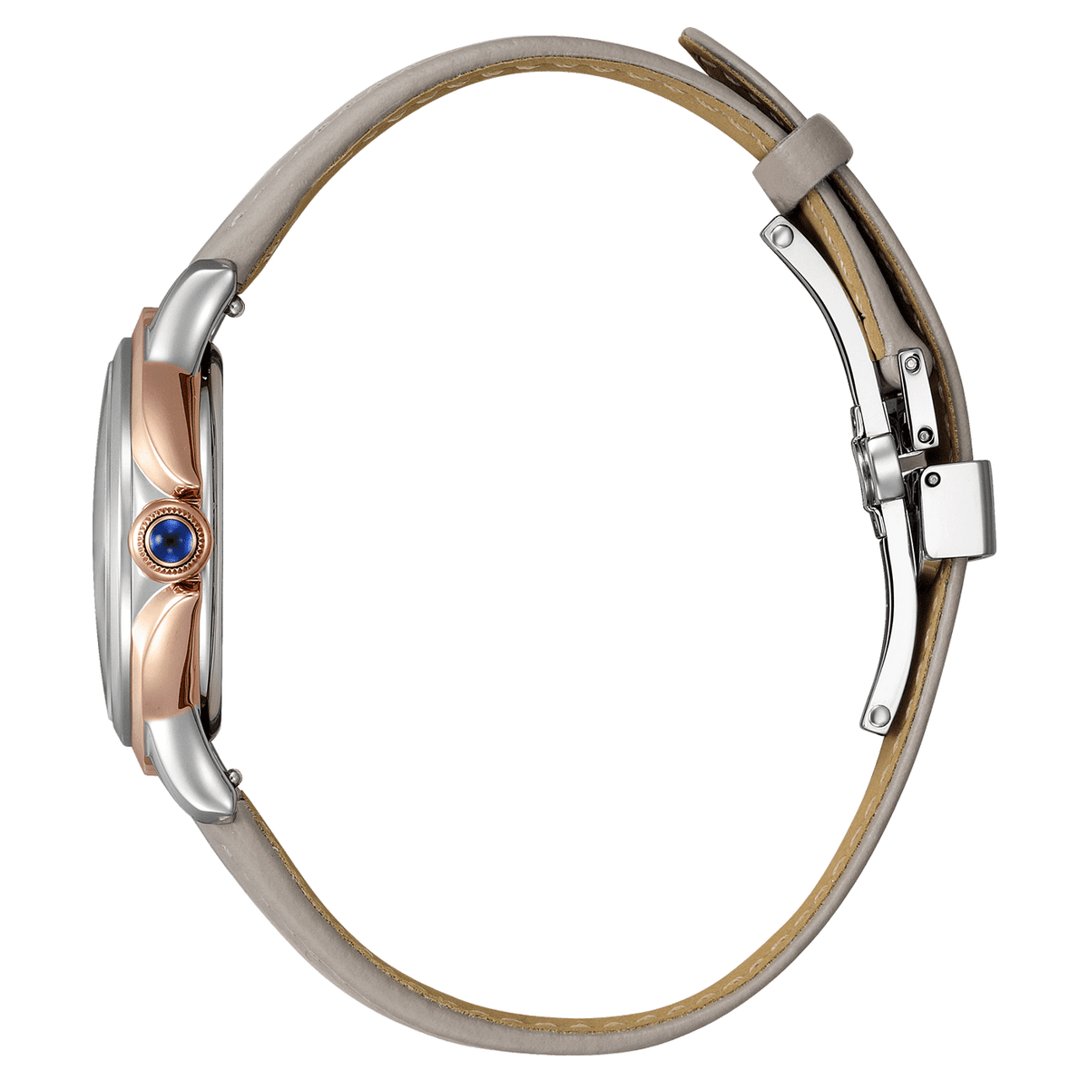 Citizen Ceci EM1166-01Z analog damklocka med beige urtavla och armband i läder