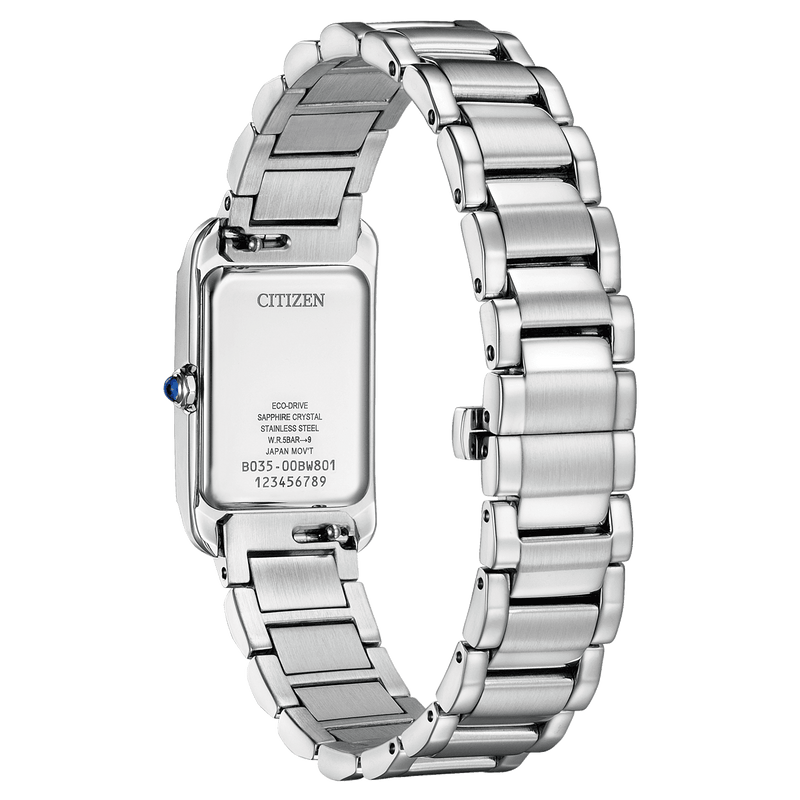 Citizen L Eco-Drive EW5620-55A analog damklocka med silver urtavla och armband i rostfritt stål
