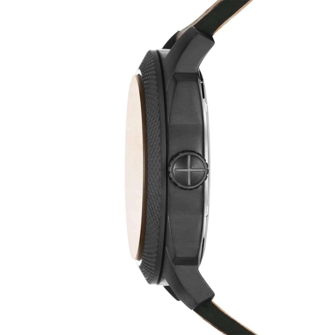 Fossil Machine FS5972 analog herrklocka med brun urtavla och armband i rostfritt stål
