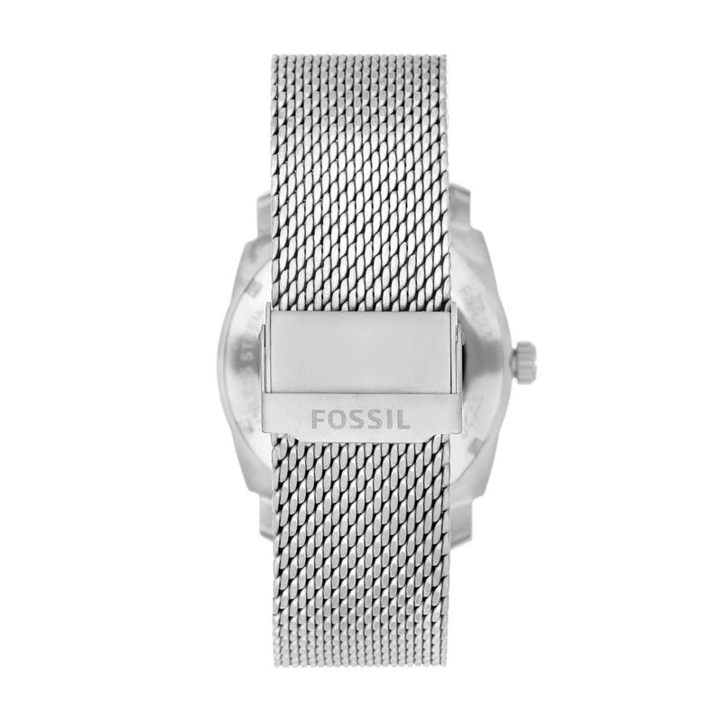 Fossil Machine FS6014 analog herrklocka med rött urtavla och armband i rostfritt stål