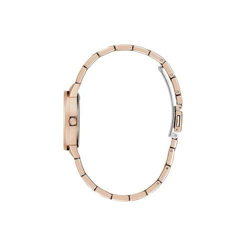 Guess Charlotte GW0767L3 analog damklocka med vit urtavla och armband i rostfritt stål