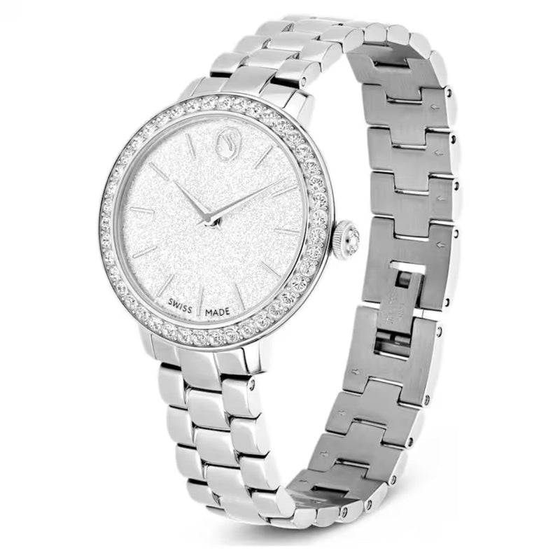 Swarovski Matrix 3-link 5706182 analog damklocka med silver urtavla och armband i rostfritt stål
