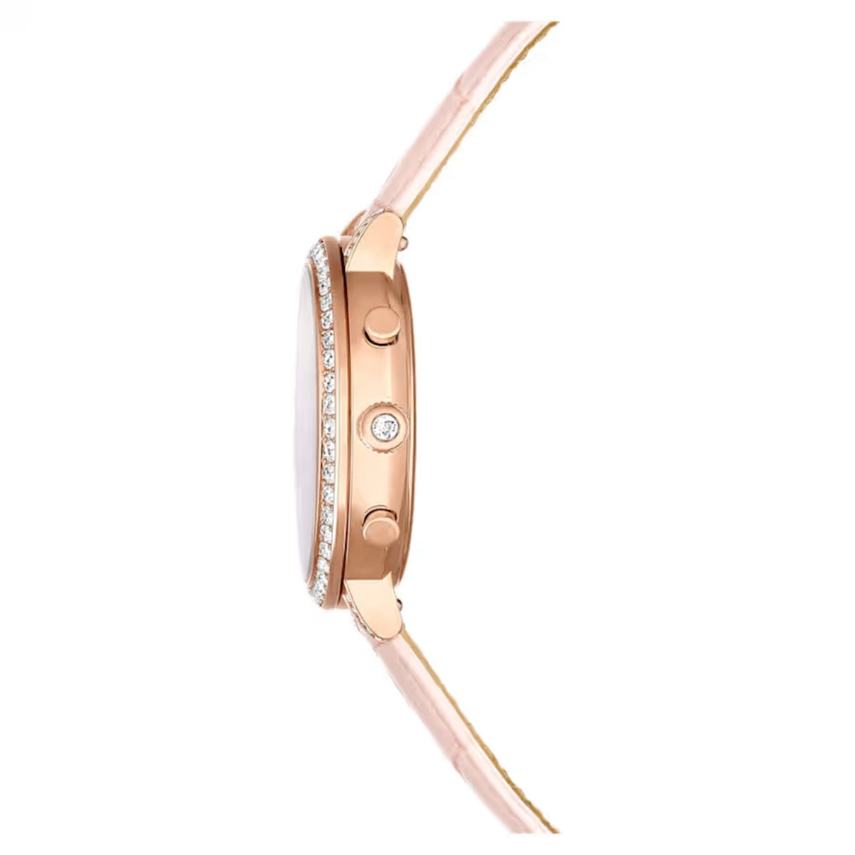 Swarovski Matrix tennis chrono 5698300 analog damklocka med rosa urtavla och armband i skinn