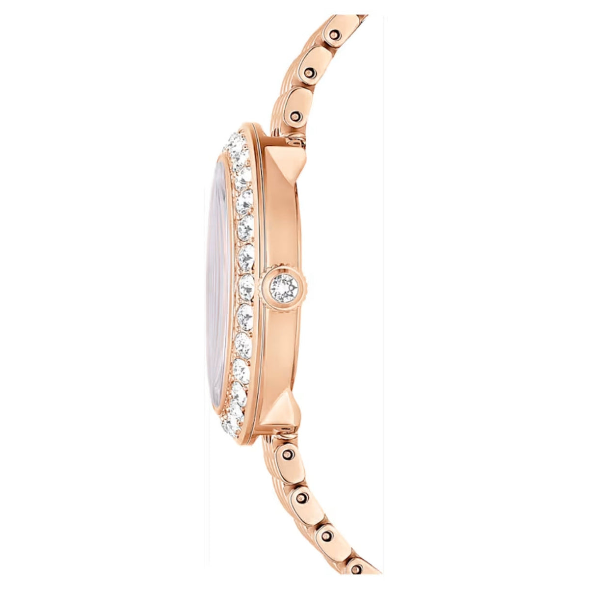 Swarovski Matrix tennis 7-link 5672981 analog damklocka med roséguld urtavla och armband i rostfritt stål