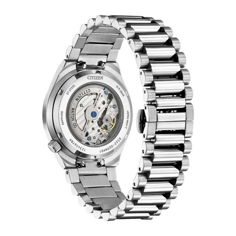 Citizen TSUYOSA NK5010-51X analog herrklocka med beige urtavla och armband i rostfritt stål