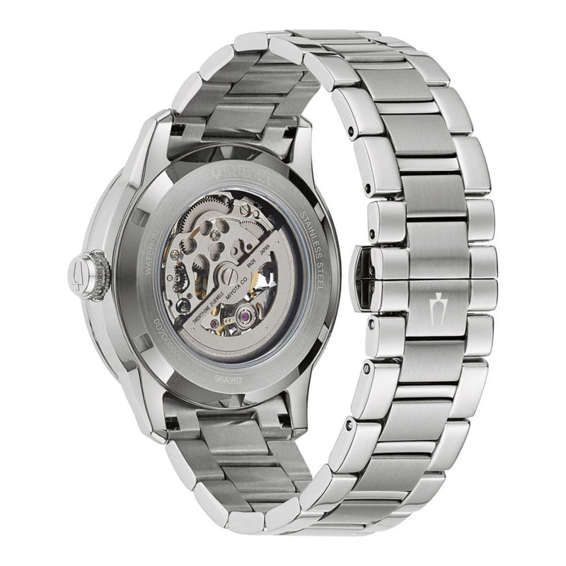 Bulova Sutton 96A267 analog herrklocka med silver urtavla och armband i rostfritt stål
