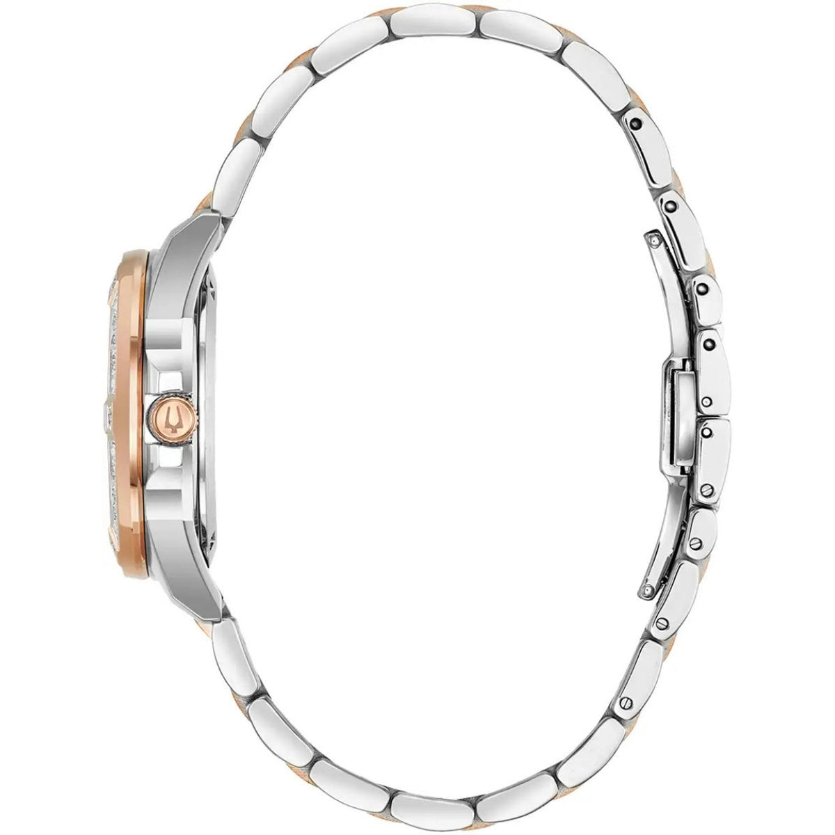 Bulova Marine Star Diamond 98R234 analog damklocka med vit urtavla och armband i rostfritt stål