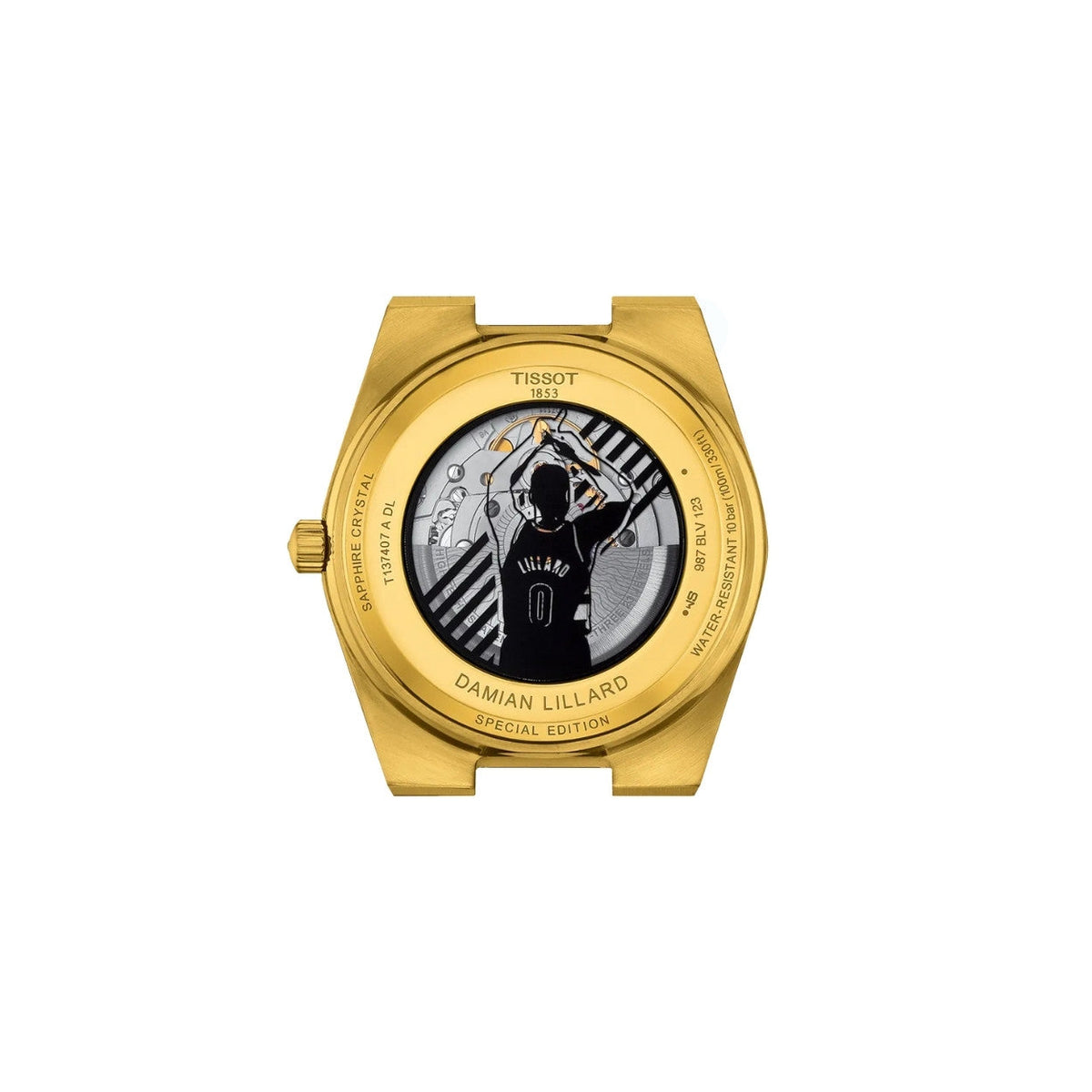 Tissot PRX Powermatic 80 Damian Lillard T137.407.33.051.00 analog herrklocka med svart urtavla och armband i rostfritt stål