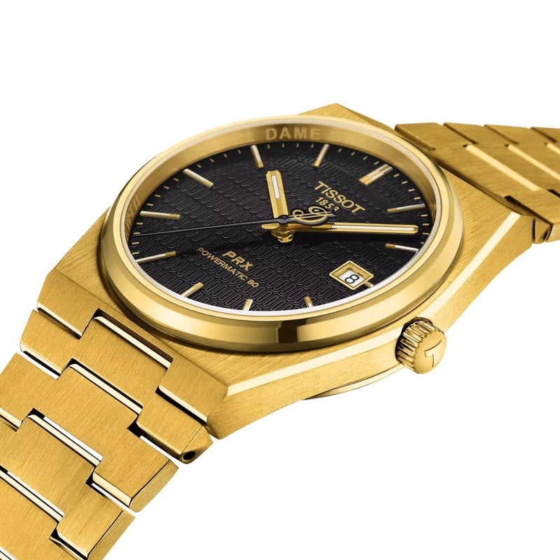 Tissot PRX Powermatic 80 Damian Lillard T137.407.33.051.00 analog herrklocka med svart urtavla och armband i rostfritt stål