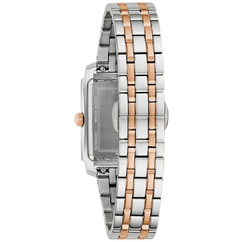 Bulova Sutton 98L328 analog damklocka med vit urtavla och armband i rostfritt stål
