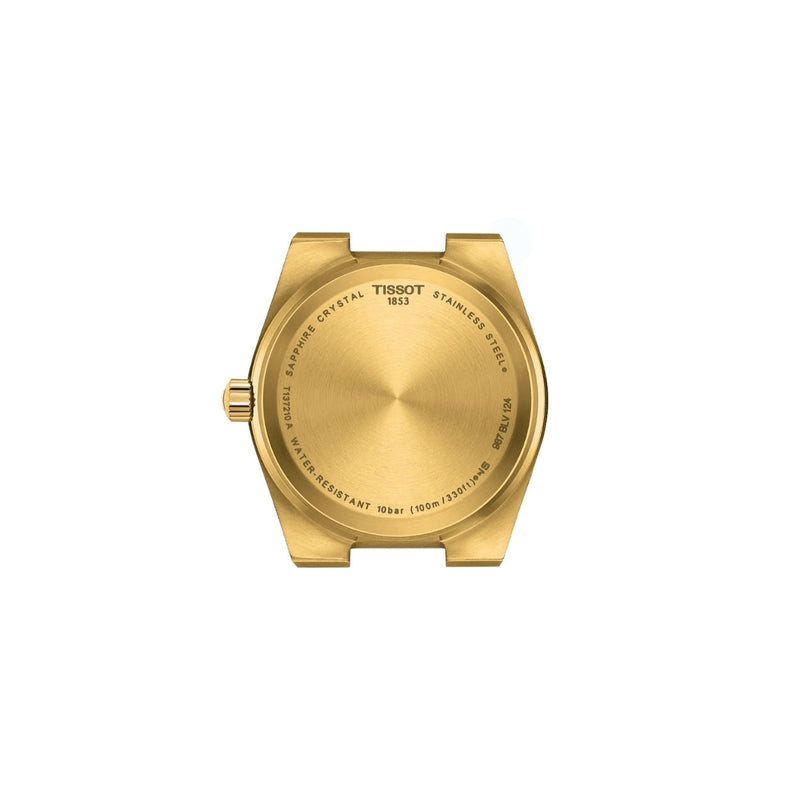 Tissot PRX T137.210.33.021.00 analog damklocka med guld urtavla och armband i rostfritt stål