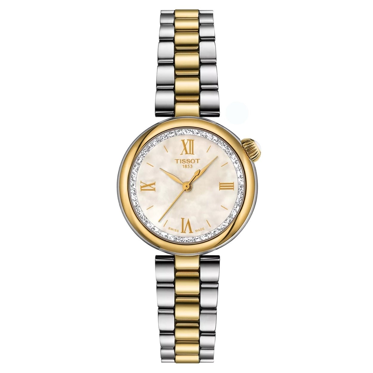 Tissot Desir T152.010.22.118.01 analog damklocka med beige urtavla och armband i rostfritt stål