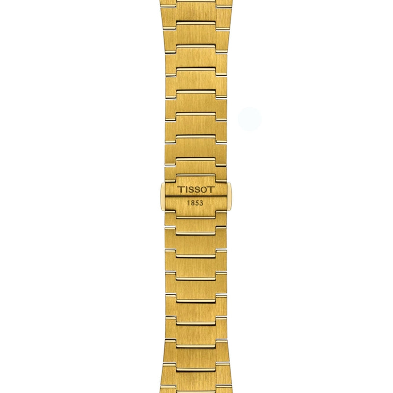 Tissot PRX T137.410.33.021.00 analog herrklocka med guld urtavla och armband i rostfritt stål