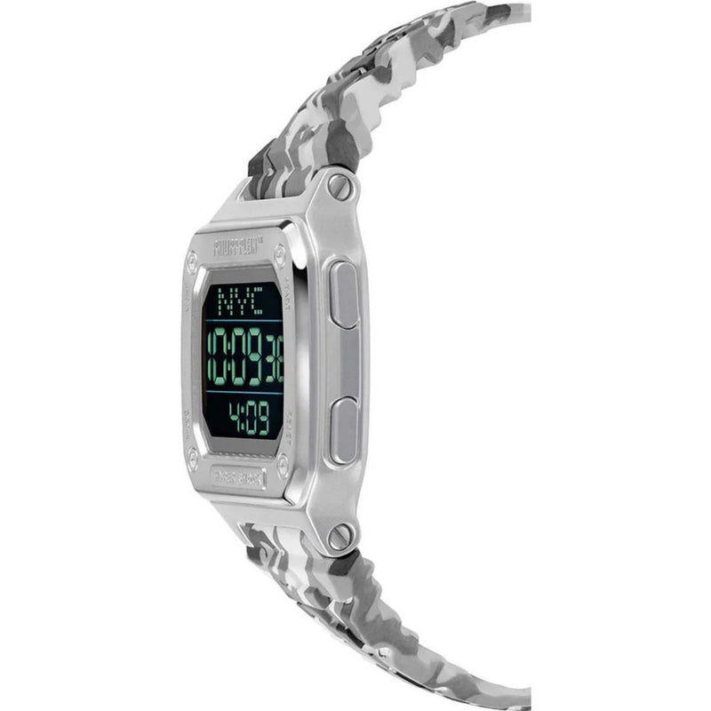 Philipp Plein Hyper Shock PWHAA1522 digital unisexklocka med svart urtavla och armband i gummi
