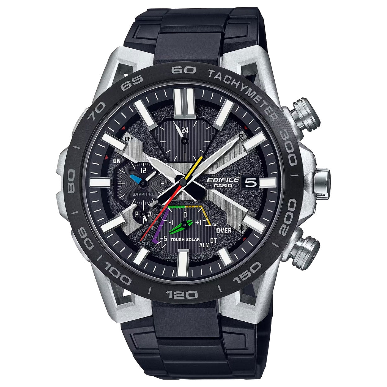 Casio Edifice EQB-2000DC-1AER analog herrklocka med svart urtavla och armband i rostfritt stål