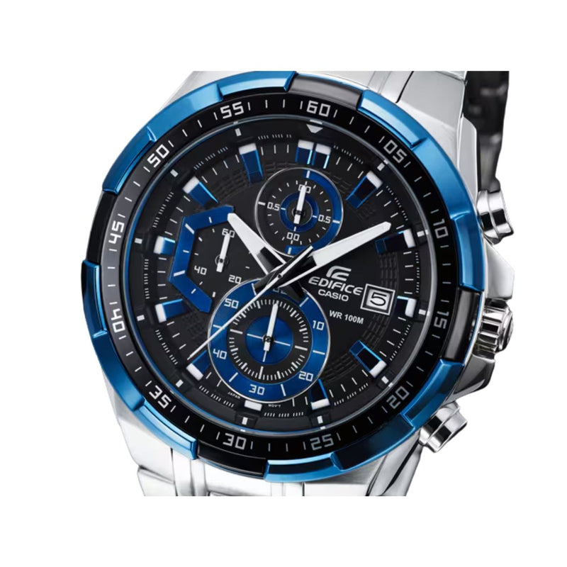 Casio Edifice EFR-539D-1A2VUEF analog herrklocka med flerfärgad urtavla och armband i rostfritt stål