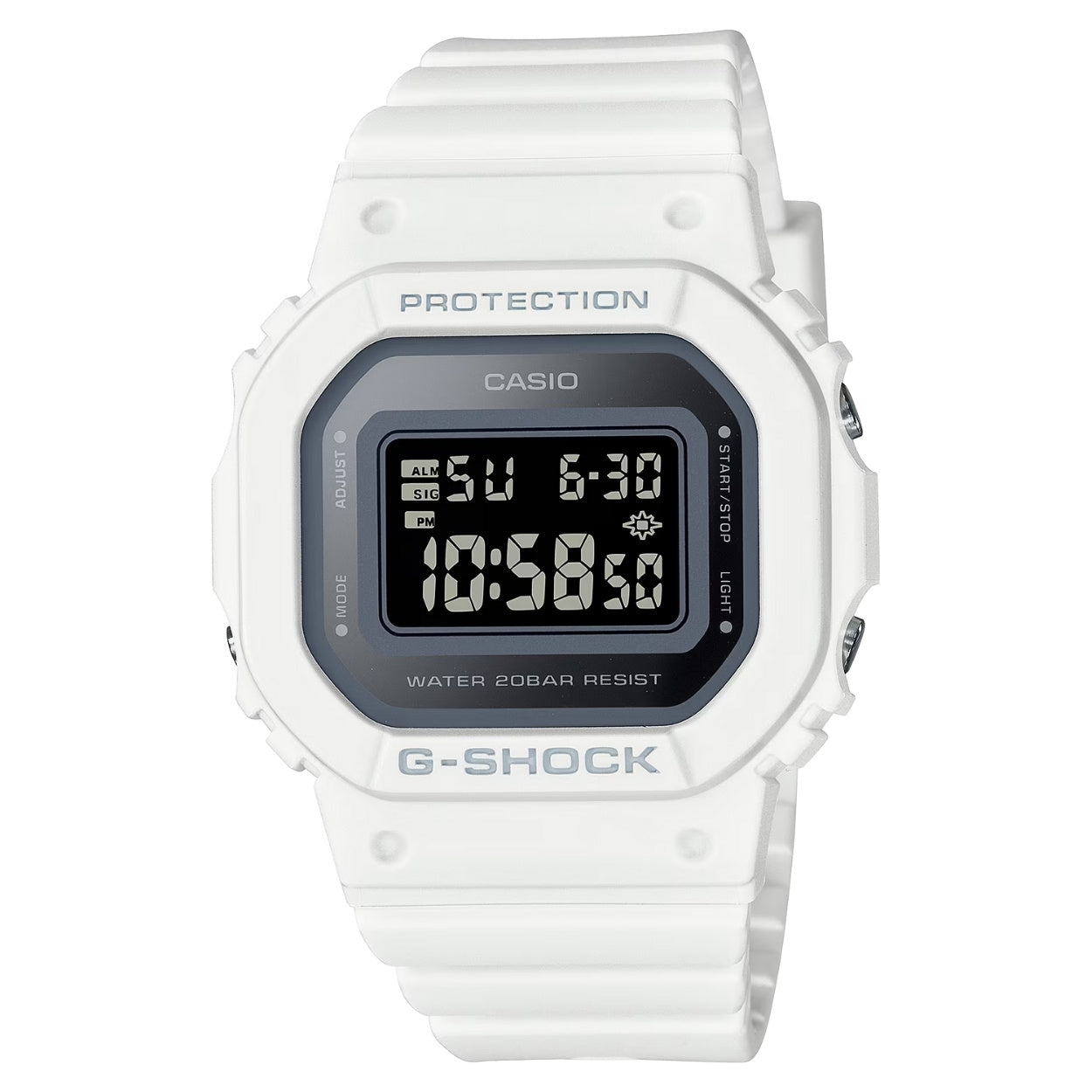 Casio G-Shock GMD-S5600-7ER digital herrklocka med svart urtavla och armband i resin