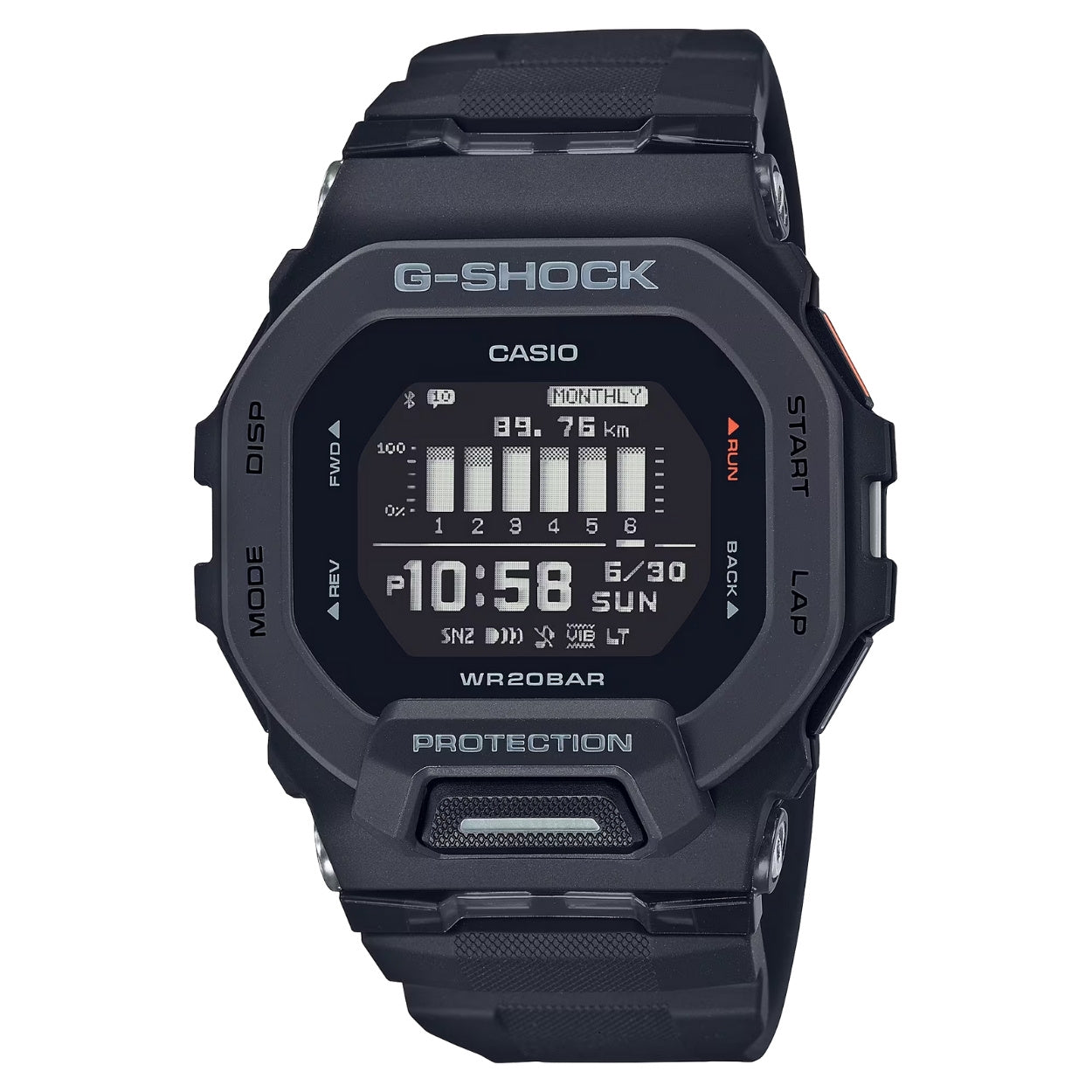 Casio G-Shock GBD-200-1ER digital herrklocka med svart urtavla och armband i resin