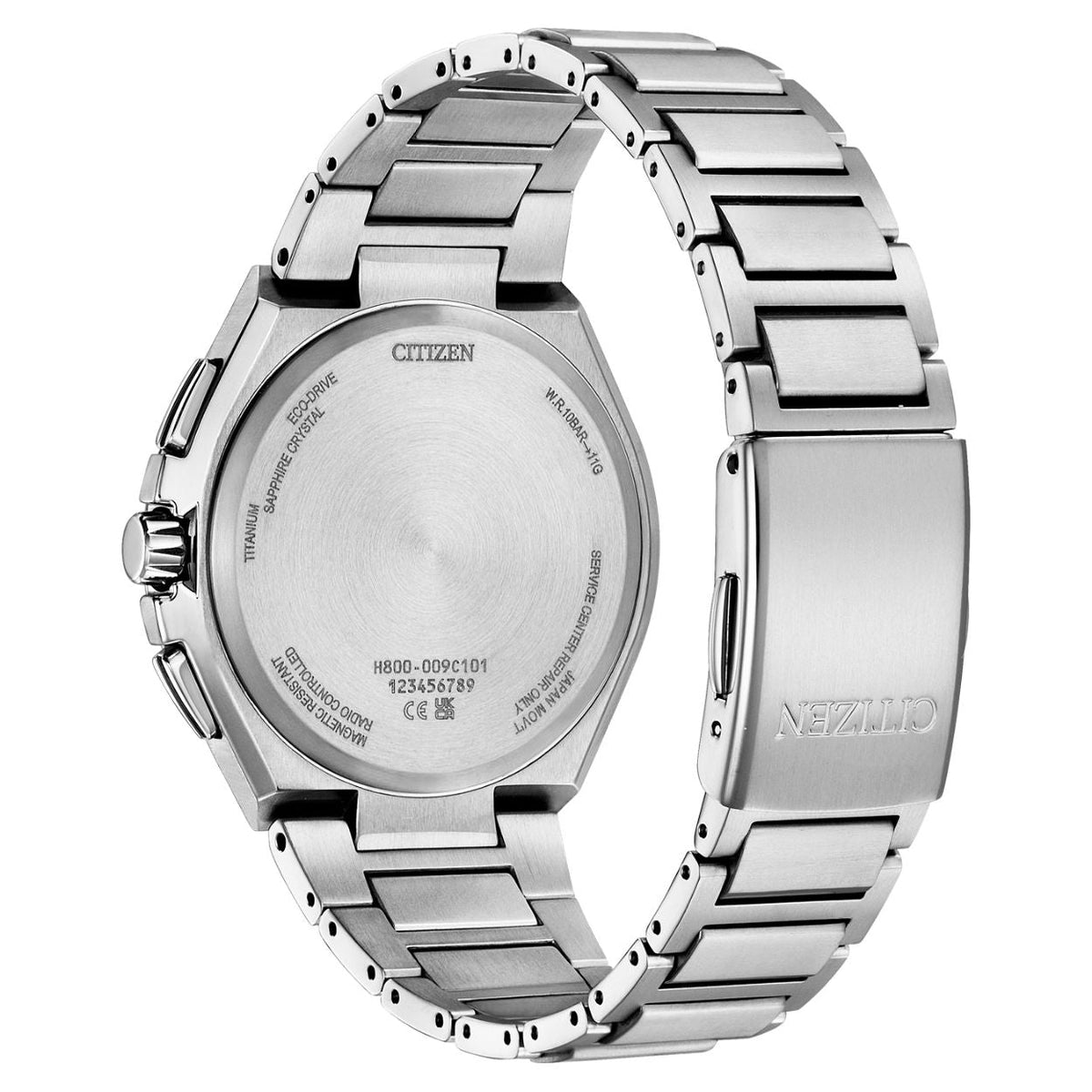 Citizen Super Titanium Radio Controlled AT8238-84M analog herrklocka med turkos urtavla och armband i titan