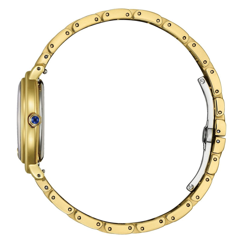 Citizen L Eco-Drive EM1092-64D analog damklocka med vit urtavla och armband i rostfritt stål
