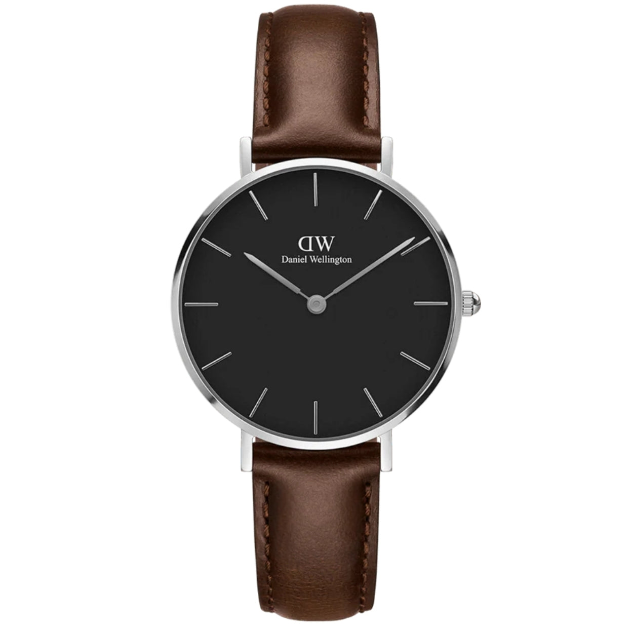 Daniel Wellington Classic Petite DW00100177 analog damklocka med svart urtavla och armband i läder