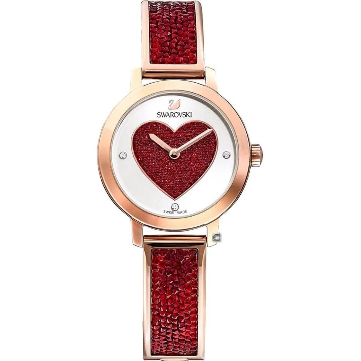 Swarovski Cosmic 5483519 analog damklocka med rött urtavla och armband i rostfritt stål