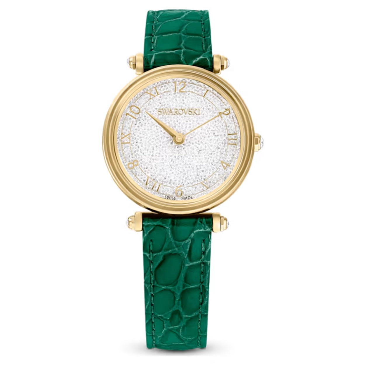 Swarovski Crystalline wonder 5656893 analog damklocka med vit urtavla och armband i skinn