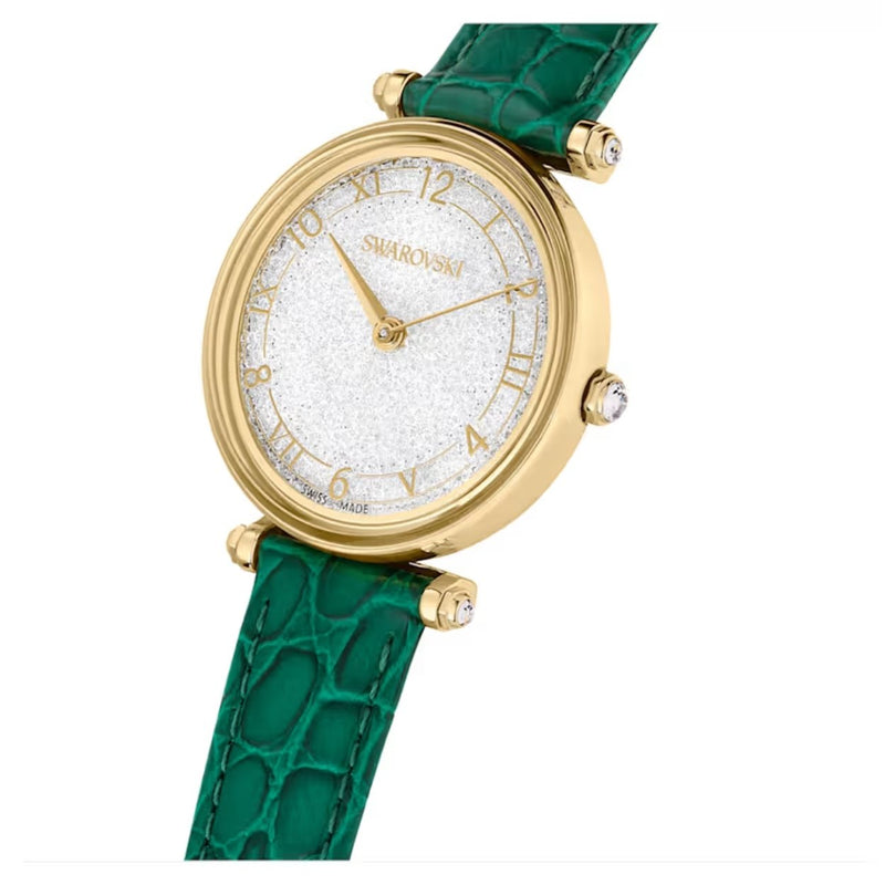 Swarovski Crystalline wonder 5656893 analog damklocka med vit urtavla och armband i skinn